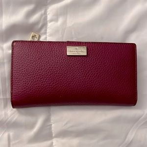 Kate Spade burgundy leather wallet, new condition